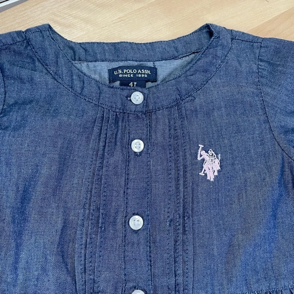 U.S. Polo Lightweight Dark Denim Color Girls Dress Size 4t